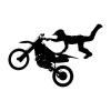 Wall sticker motocross jumps 2317 - Graphic design. Silhouette of a motorcyclist mid-jump on a bike.