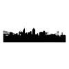 City skyline wall sticker 2283 - Graphic design. Black outlines of buildings and skyscrapers on a white background.