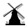 Wall sticker windmill 2289 - Graphic design featuring a black windmill with large rectangular blades.