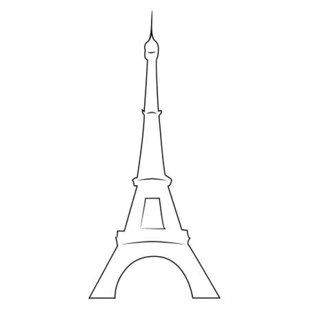 Eiffel Tower wall sticker 2292 - Graphic design featuring the silhouette of the Eiffel Tower in simple lines.