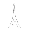 Eiffel Tower wall sticker 2292 - Graphic design featuring the silhouette of the Eiffel Tower in simple lines.