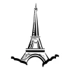 Eiffel Tower wall sticker 2293 - Graphic design featuring a black Eiffel Tower on a white background.