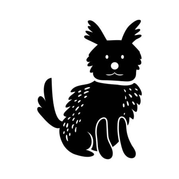 Children\'s wall sticker bunny 2267 - Graphic design. Black bunny with large ears and a round nose.