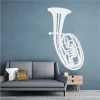 Baritone wall sticker 2251 - Living room design with gray walls and minimalist furniture.