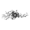 Wall sticker branch ornament 2373 - Graphic design featuring branches with circles and leaves.