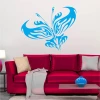 Wall sticker fiery butterfly 2351 - Living room decor. Light-colored walls, red sofa.