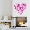 Heart ornament wall sticker 2339 - Living room decor with light-colored walls and gray furniture.