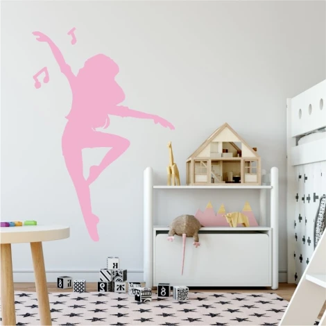 Dancer wall sticker 2257 - Perfect for a child\'s room with light-colored walls and Scandinavian-style furniture.