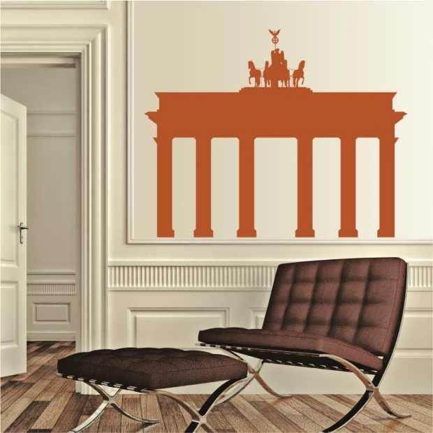 Brandenburg Gate wall sticker 2281 - Modern living room decor with light walls and wooden floor.
