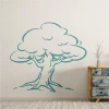 Wall sticker tree 2375 - Living room decor. Light-colored walls, wooden dresser nearby.