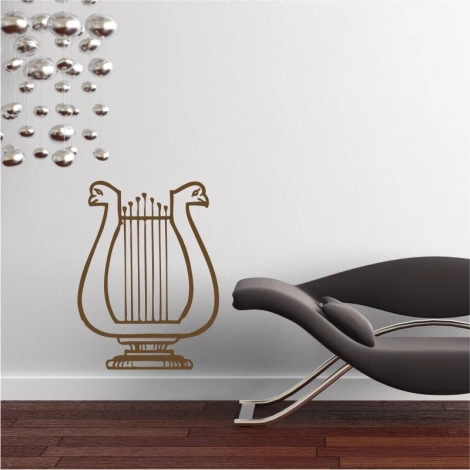 Wall sticker Lira 2258 - Living room decor with light walls, dark furniture, and a modern style.