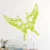 Wall sticker of a butterfly in vibrant green with wavy patterns, design 2358.