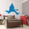Musician wall sticker 2254 - Bedroom decor with gray walls and brown furniture.