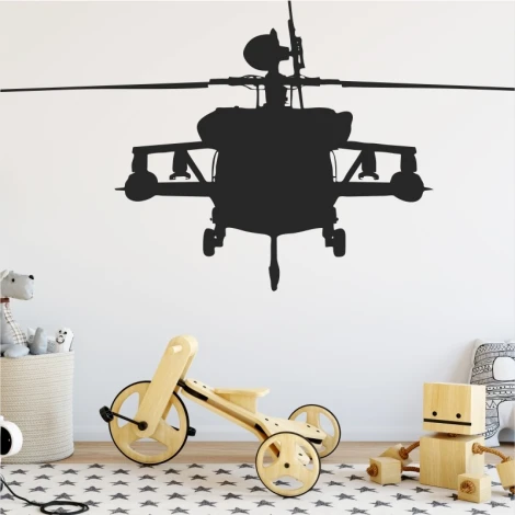 Helicopter wall sticker 2300 - Ideal for a child\'s room with light-colored walls and carpeted floor.