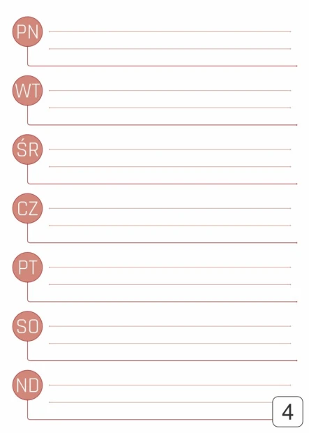 Weekly dry-erase magnetic planner board 292 - Simple design with days of the week and lines.