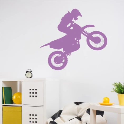 Motocross wall sticker 2315 - Room decor with light walls and neutral-colored furniture.