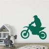 Motorcycle wall sticker 2314 - Decor for a child\'s room with light-colored walls and minimalist furniture.