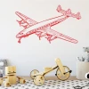 Passenger airplane wall sticker 2307 - Ideal for a child\'s room with light-colored walls and a carpeted floor.