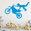 Wall sticker motocross jumps 2317 - Decor for a child\'s room with light-colored walls and modern furniture.
