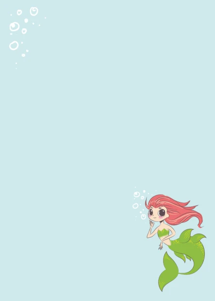 Magnetic dry-erase board for kids featuring a mermaid with red hair and a green tail.
