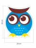 Colorful owl wall stickers set 2387 - Graphic design. Owl in vibrant blue with large brown accents.