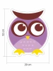 Colorful owl wall stickers set 2387 - Graphic design featuring a purple owl with big eyes and yellow feet.