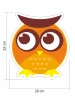 Colorful owl wall stickers set 2387 - Graphic design. Orange owl with large eyes and yellow accents.
