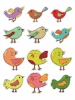Wall stickers set birds 2388 - Graphic design. Colorful birds in various poses on a white background.