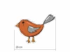 Wall stickers set birds 2388 - Graphic design. Orange bird illustration with gray wings.
