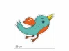 Wall stickers set birds 2388 - Graphic design. Blue-bodied bird with orange wings and a yellow crown.