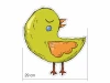 Wall stickers set birds 2388 - Graphic design. Green bird with an orange belly and blue eye.