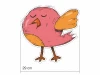 Wall stickers set birds 2388 - Graphic design. Pink bird with closed eyes and orange wing.