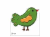 Wall stickers set birds 2388 - Graphic design. Green bird with orange details and clear outlines.