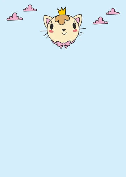 Magnetic dry-erase board for kids featuring a kitten with a crown on a blue background.