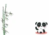 Dry-erase board for kids with a panda design. Features a panda and bamboo on a white background.