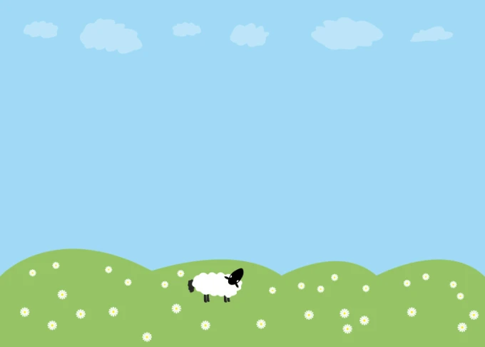 Dry-erase board for kids featuring a sheep in a meadow design on a green background.