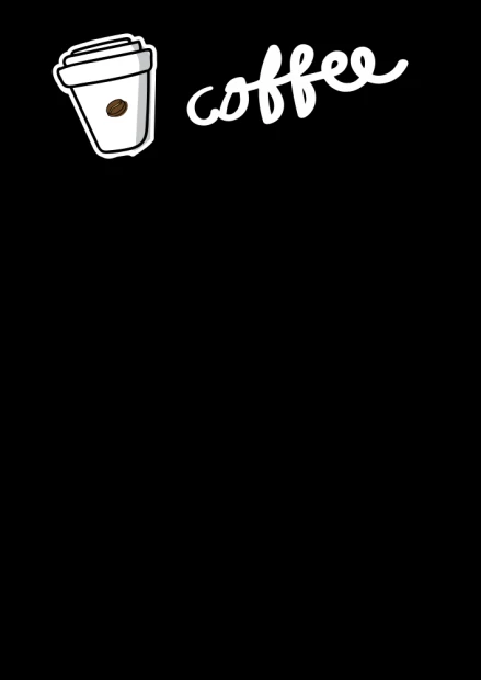 Chalkboard coffee 058 - Features a coffee cup graphic and the word coffee in a handwritten style.