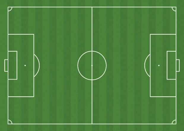 Tactical football board 322, dry-erase, featuring a graphic design of a field with lines and goals.