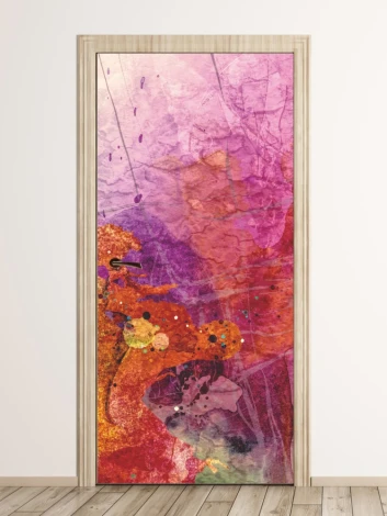 Colorful abstract door sticker FP 6300 - Graphic design with vibrant colors and splashes.