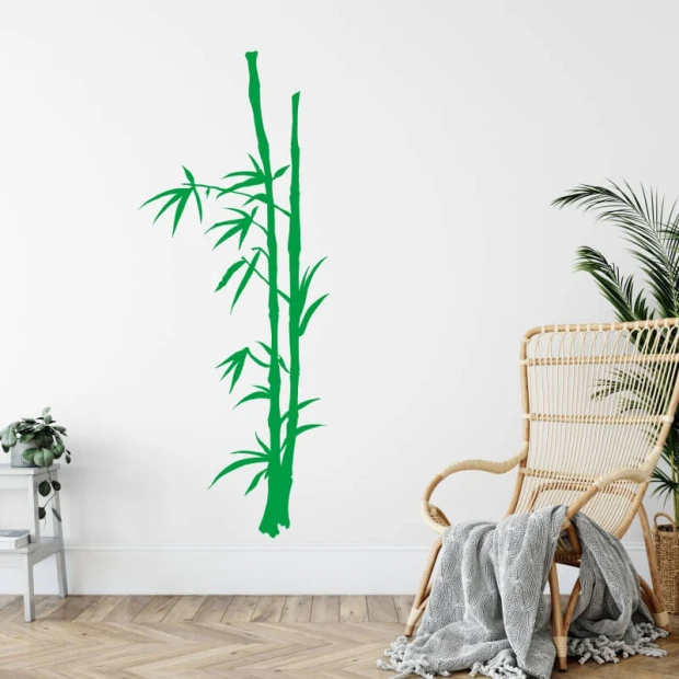 Stylish bamboo painting template 0777 in vibrant green, perfect for modern interiors.