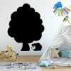 Chalk sticker for kids featuring a hedgehog tree, perfect for a bright children\'s room with a tent backdrop.