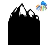 Chalkboard sticker for kids featuring black mountains with clear outlines and peaks.