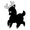 Chalk sticker for kids featuring a black deer with prominent antlers and white details.