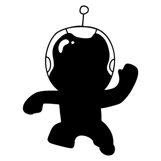 Chalk sticker for kids - astronaut design with a big head and antenna.