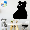 Chalkboard sticker for kids featuring a bear - Ideal for bright children\'s rooms with neutral-colored furniture.