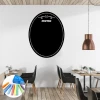 Chalkboard menu sticker for restaurants. Light-colored walls, wooden accents, and metal elements.