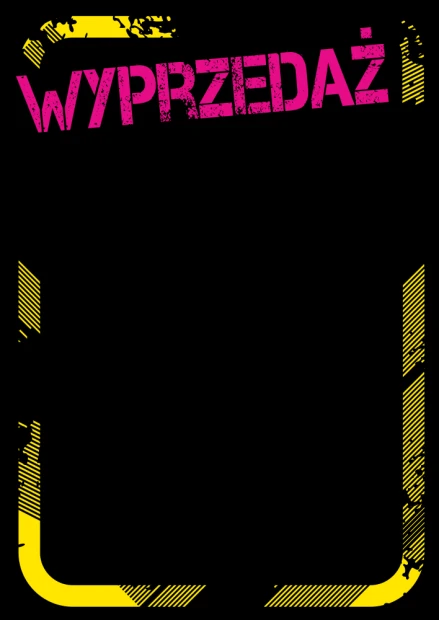 Chalkboard sale 060 - Graphic design with pink SALE text on a black background and yellow outlines.