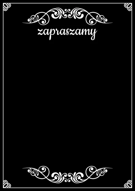 Chalkboard sign 062 - Graphic design. Black rectangle with white text and decorative elements in the corners.