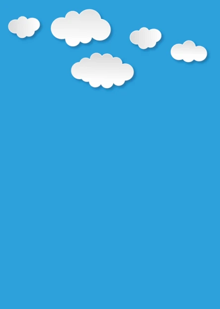 Dry-erase magnetic board for kids with cloud design on a blue background featuring white clouds of various shapes.