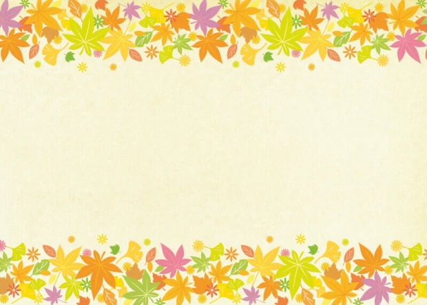 Dry-erase board with autumn leaves design. Colorful leaves in shades of yellow, orange, and pink.